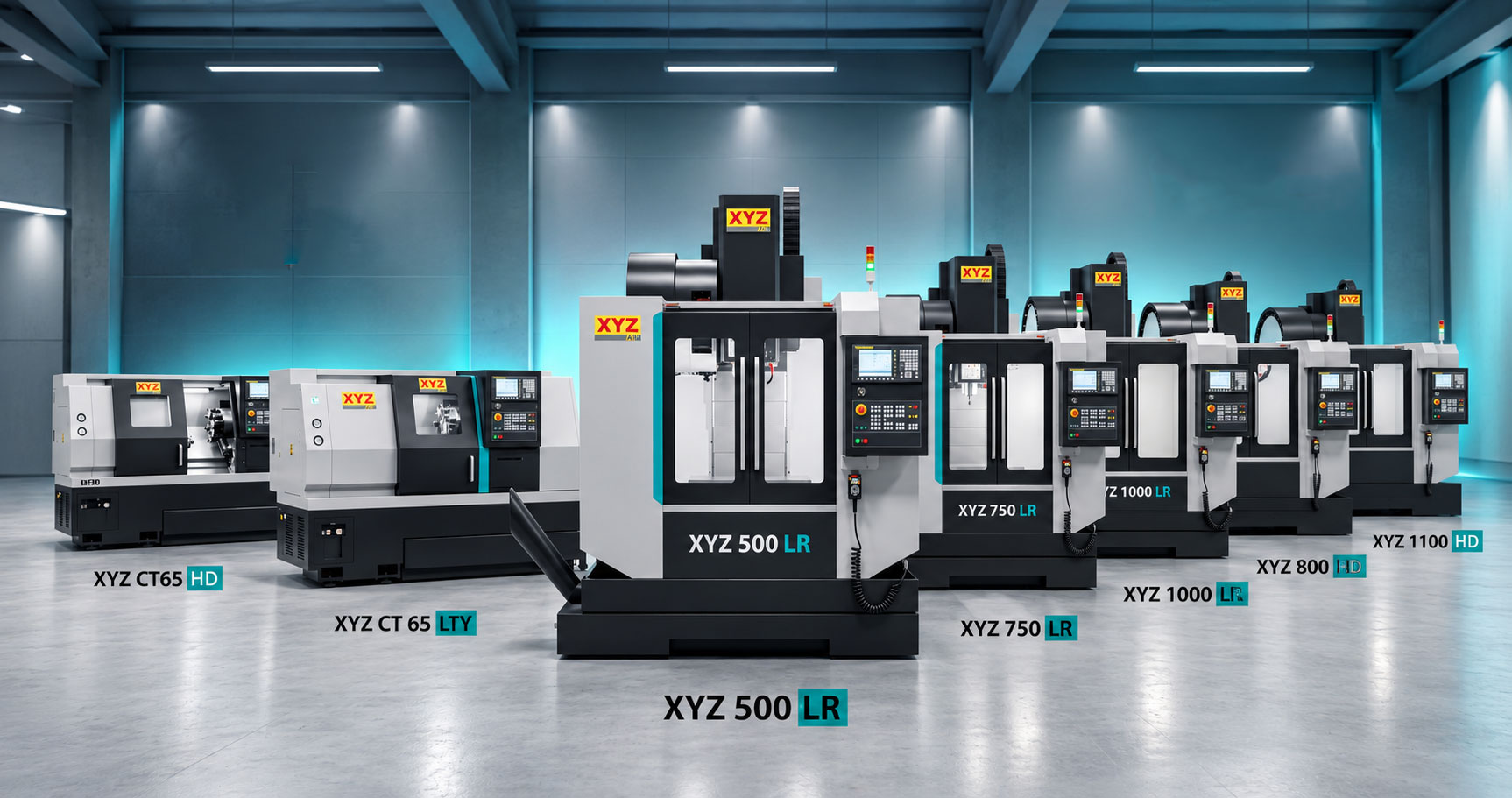 XYZ Machine Tools turning and milling centers with Siemens 828D CNC control available for shipment